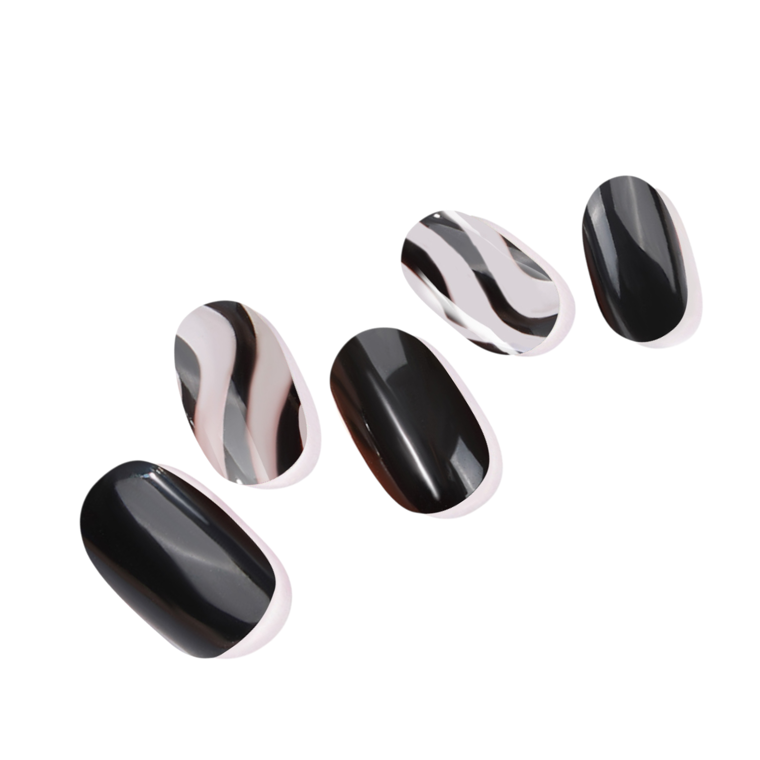 Aversea Zebra Siyah Beyaz Jel Tırnak 20 Adet, 2 Kullanım-AVS346